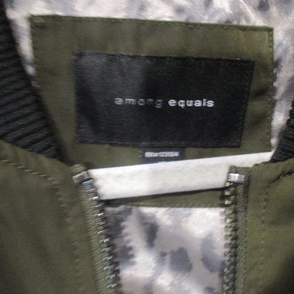 Among equals long modern lined olive black zip coat jacket 12 m - Picture 2 of 9